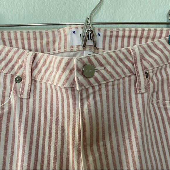 PAIGE Houston Ankle Blossom Pink Stripe Jeans - Picture 4 of 13